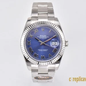 Replica Watches Rolex Datejust 41mm Blue Dial Men Swiss Automatic Movement Metal bracelet 1:1 Clone Watch