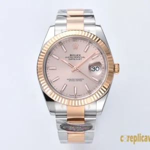 Replica Watches Rolex Datejust 41mm Pink Dial Mens Swiss Automatic Metal Bracelet 1:1 Clone Watch