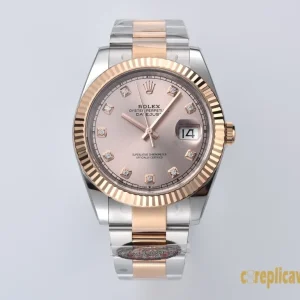 Replica Watches Rolex Datejust 41mm Pink Dial Men Swiss Automatic Movement Metal bracelet 1:1 Clone Watch