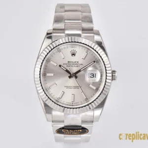 Replica Watches Rolex Datejust 41mm Silver Dial Men Swiss Automatic Movement Metal bracelet 1:1 Clone Watch