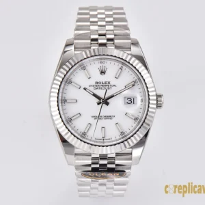 Replica Watches Rolex Datejust 41mm White Dial Men Swiss Automatic Movement Metal bracelet 1:1 Clone Watch