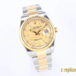 Replica Watches Rolex Datejust 36 Gold Dial Men Swiss Automatic Movement Metal bracelet 1:1 Clone Watch
