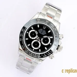 Replica Watches Rolex Daytona 40mm Black Dial Men Swiss Automatic Movement Metal bracelet 1:1 Clone Watch