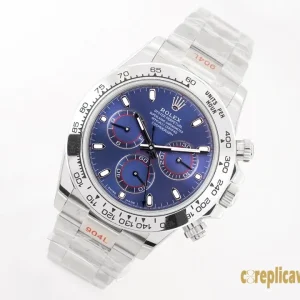 Replica Watches Rolex Daytona 40mm Blue Dial Mens Swiss Automatic Movement Metal bracelet 1:1 Clone Watch