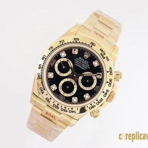 Replica Watches Rolex Daytona 40mm Black Dial Men Swiss Automatic Movement Metal bracelet 1:1 Clone Watch