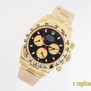 Replica Watches Rolex Daytona 40mm Black Dial Men Swiss Automatic Movement Metal bracelet 1:1 Clone Watch