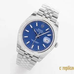 Replica Watches Rolex Datejust 41 Blue Dial Men Swiss Automatic Movement Metal bracelet 1:1 Clone Watch