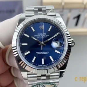 Replica Watches Rolex Datejust 41 Blue Dial Men Swiss Automatic Movement Metal bracelet 1:1 Clone Watch