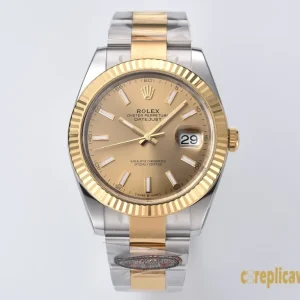 Replica Watches Rolex Datejust 41mm Champagne Dial Men Swiss Automatic Movement Metal bracelet 1:1 Clone Watch