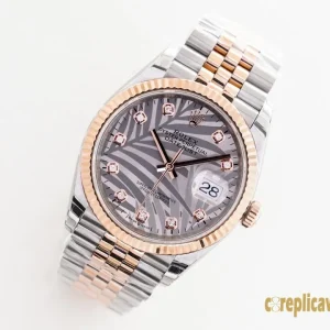Replica Watches Rolex Datejust 41mm Grey Palm Dial Men Swiss Automatic Movement Metal bracelet 1:1 Clone Watch