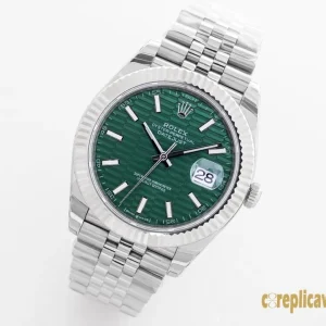 Replica Watches Rolex Datejust 41 Green Dial Men Swiss Automatic Movement Metal bracelet 1:1 Clone Watch