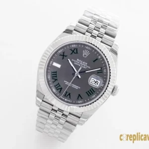 Replica Watches Rolex Datejust 41mm Grey Dial Men Swiss Automatic Movement Metal bracelet 1:1 Clone Watch