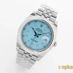 Replica Watches Rolex Datejust 41 Light Blue Men Swiss Automatic Movement Metal bracelet 1:1 Clone Watch