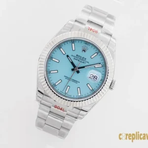 Replica Watches Rolex Datejust 41mm Sky Blue Gender Neutral Swiss Automatic Movement Metal bracelet 1:1 Clone Watch