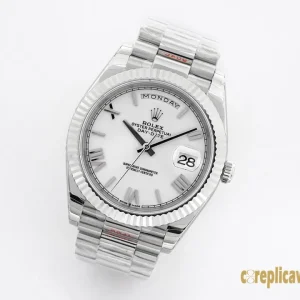 Replica Watches Rolex Day-Date 40 White Dial Men Swiss Automatic Movement Metal bracelet 1:1 Clone Watch