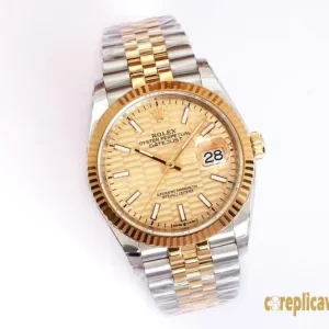 Replica Watches Rolex Datejust 36 Gold Dial Men Swiss Automatic Movement Metal bracelet 1:1 Clone Watch