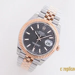 Replica Watches Rolex Datejust 41mm Black Dial Men Swiss Automatic Movement Metal bracelet 1:1 Clone Watch