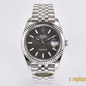 Replica Watches Rolex Datejust 41mm Black Dial Men Swiss Automatic Movement Metal bracelet 1:1 Clone Watch