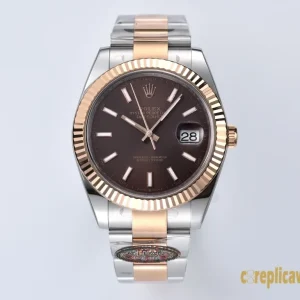 Replica Watches Rolex Datejust 41mm Coffee Dial Men Swiss Automatic Movement Metal bracelet 1:1 Clone Watch
