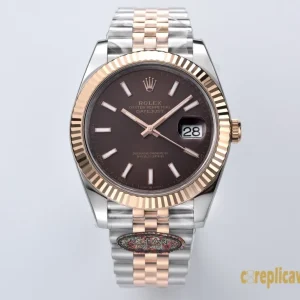 Replica Watches Rolex Datejust 41mm Chocolate Dial Men Swiss Automatic Movement Metal bracelet 1:1 Clone Watch