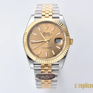 Replica Watches Rolex Datejust 41mm Champagne Dial Men Swiss Automatic Movement Metal bracelet 1:1 Clone Watch