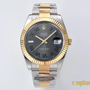 Replica Watches Rolex Datejust 41mm Grey Dial Men Swiss Automatic Movement Metal bracelet 1:1 Clone Watch