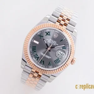 Replica Watches Rolex Datejust 41mm Grey Dial Men Swiss Automatic Movement Metal bracelet 1:1 Clone Watch