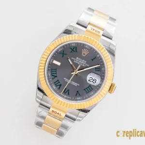 Replica Watches Rolex Datejust 41mm Grey Dial Men Swiss Automatic Movement Metal bracelet 1:1 Clone Watch