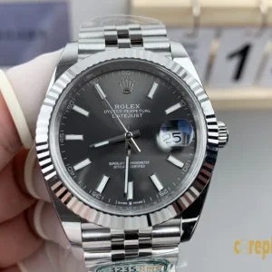 Replica Watches Rolex Datejust 41mm Gray Dial Men Swiss Automatic Movement Metal bracelet 1:1 Clone Watch