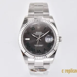 Replica Watches Rolex Datejust 41mm Gray Dial Men Swiss Automatic Movement Metal bracelet 1:1 Clone Watch
