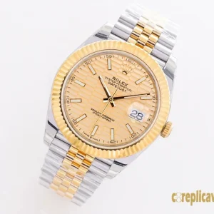 Replica Watches Rolex Datejust 41mm Peach Dial Men Swiss Automatic Movement Metal bracelet 1:1 Clone Watch