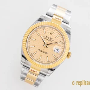 Replica Watches Rolex Datejust 41mm Peach Dial Men Swiss Automatic Movement Metal bracelet 1:1 Clone Watch