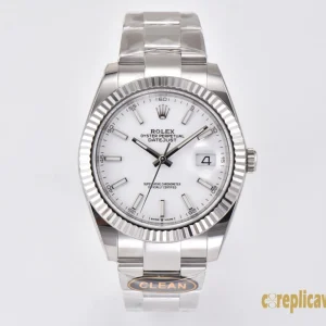 Replica Watches Rolex Datejust 41mm White Dial Men Swiss Automatic Movement Metal bracelet 1:1 Clone Watch