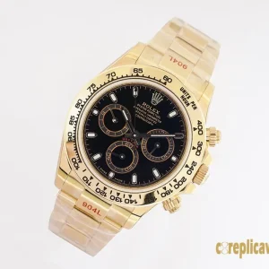 Replica Watches Rolex Daytona 40mm Black Dial Men Swiss Automatic Movement Metal bracelet 1:1 Clone Watch