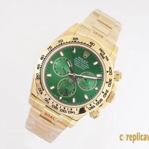 Replica Watches Rolex Daytona 40mm Green Dial Mens Swiss Automatic Movement Metal bracelet 1:1 Clone Watch