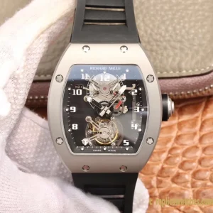 Replica Watches Richard Mille RM 011 45mm Blue Dial Mens Swiss Automatic Rubber Bracelet 1:1 Clone Watch