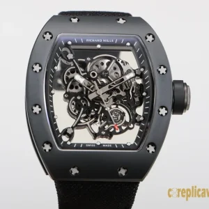 Replica Watches Richard Mille RM 011 45mm Skeleton Dial Men Swiss Automatic Rubber Strap 1:1 Clone Watch