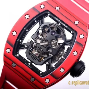 Replica Watches Richard Mille RM 011 45mm Black Dial Mens Swiss Automatic Rubber Strap 1:1 Clone Watch