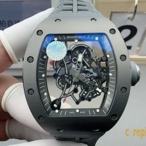 Replica Watches Richard Mille RM055 45mm Grey Dial Mens Swiss automatic movement Metal bracelet 1:1 Clone Watch