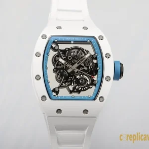 Replica Watches Richard Mille RM055 49mm White Dial Mens Swiss Automatic Rubber Strap 1:1 Clone Watch