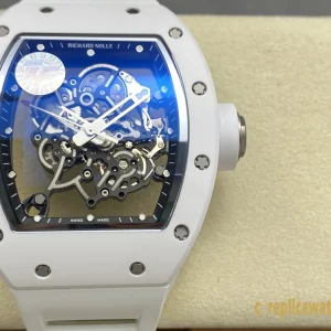 Replica Watches Richard Mille RM055 49mm White Dial Mens Swiss Automatic Metal Bracelet 1:1 Clone Watch