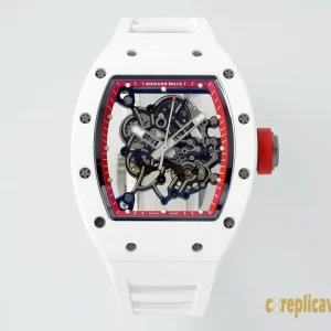 Replica Watches Richard Mille RM055 45mm White Dial Mens Swiss Automatic Rubber Strap 1:1 Clone Watch