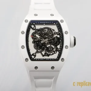 Replica Watches Richard Mille RM055 49mm Skeleton Dial Men Swiss Automatic Rubber Strap 1:1 Clone Watch