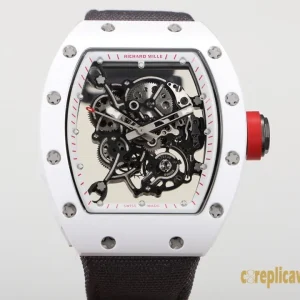 Replica Watches Richard Mille RM055 49mm Skeleton Dial Mens Swiss Automatic Rubber Strap 1:1 Clone Watch