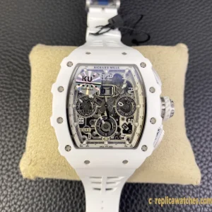 Replica Watches Richard Mille RM11-03 45mm White Dial Mens Swiss Automatic Rubber Strap 1:1 Clone Watch