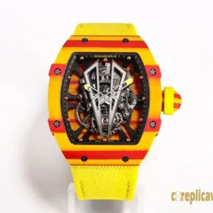 Replica Watches Richard Mille RM 27-03 43.5mm Yellow Dial Mens Swiss Automatic Rubber Strap 1:1 Clone Watch