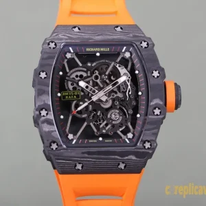 Replica Watches Richard Mille RM35-01 49mm Black Dial Mens Swiss Automatic Rubber Strap 1:1 Clone Watch