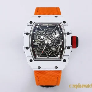 Replica Watches Richard Mille RM 35-01 45mm Skeleton Dial Mens Swiss Automatic Rubber Strap 1:1 Clone Watch