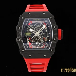 Replica Watches Richard Mille RM35-02 45mm Black Dial Mens Swiss Automatic Rubber Strap 1:1 Clone Watch