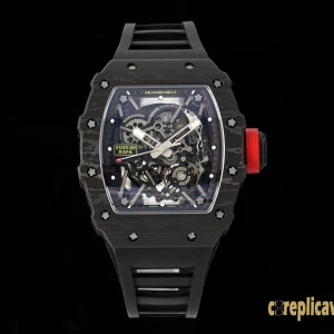 Replica Watches Richard Mille RM35-02 45mm Black Dial Mens Swiss Automatic Rubber Bracelet 1:1 Clone Watch